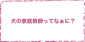 犬の家庭教師ってなぁに?